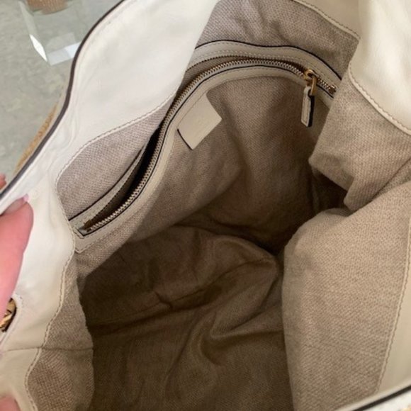 Gucci  Bamboo Handle Cream + Straw Leather and Hobo Bag - Picture 3 of 3